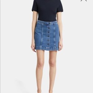Theory button down denim skirt size 4 SOLD OUT